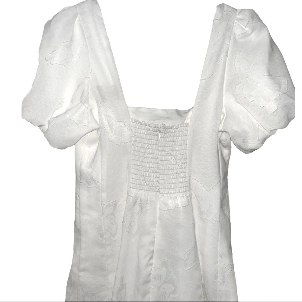 NWOT Show Me Your Mumu Mia Dress in white with butterfly stitch size Small